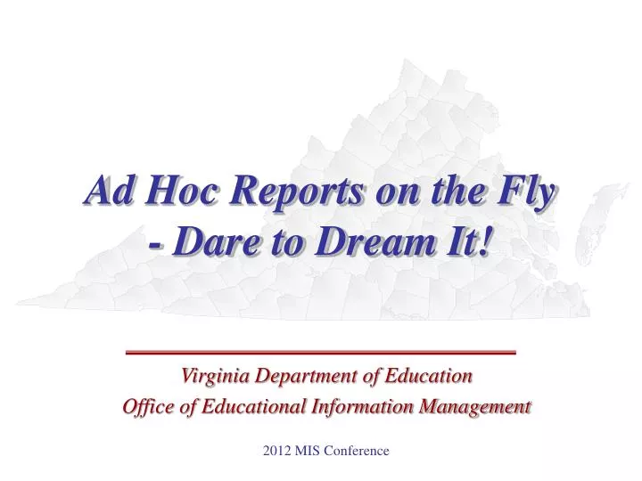 ad hoc reports on the fly dare to dream it