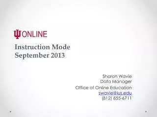 Instruction Mode September 2013