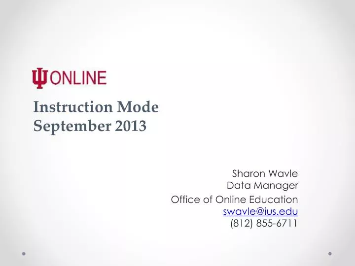 instruction mode september 2013