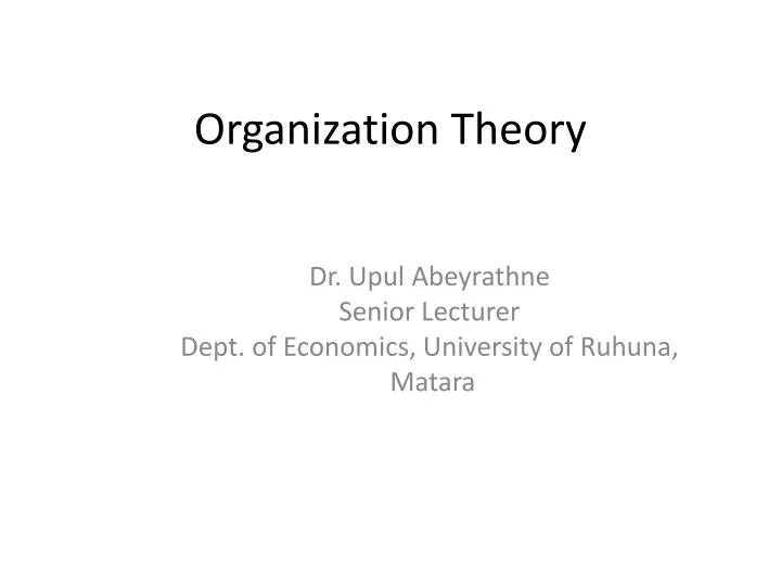 organization theory