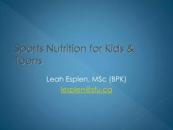 sports nutrition for kids teens