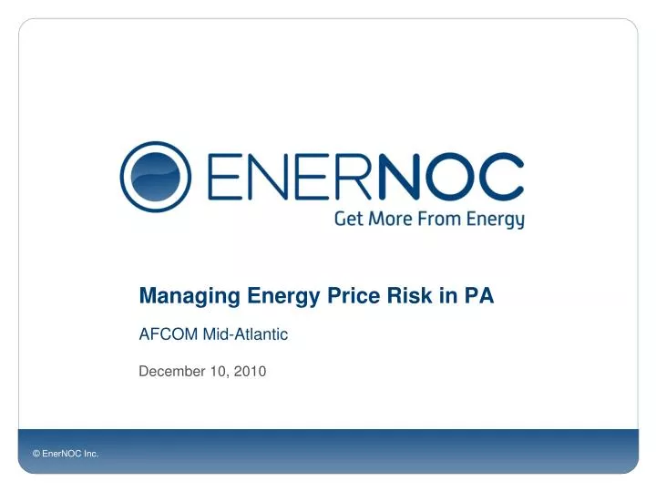 managing energy price risk in pa