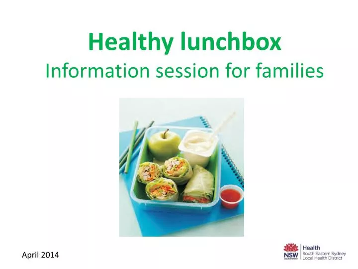 healthy lunchbox information session for families