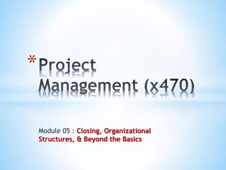 project management x470