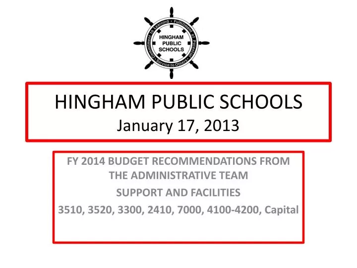 hingham public schools january 17 2013