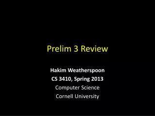 Prelim 3 Review