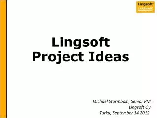 Lingsoft Project Ideas
