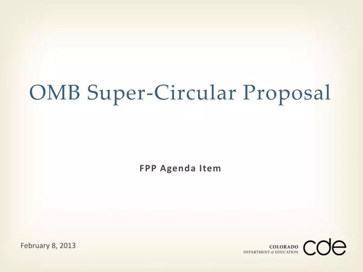 omb super circular proposal