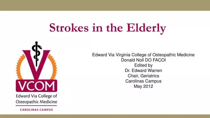 strokes in the elderly
