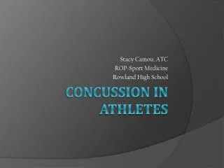 Concussion in Athletes