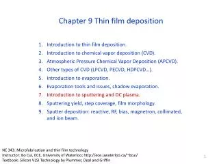 Chapter 9 Thin film deposition