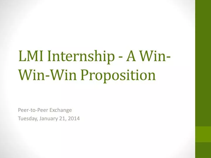 lmi internship a win win win proposition