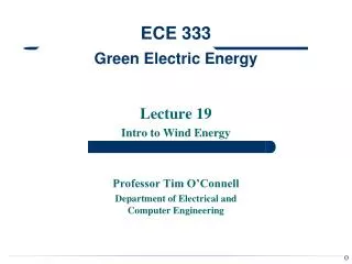 ECE 333 Green Electric Energy