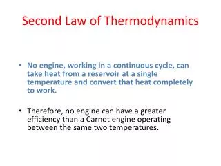 Second Law of Thermodynamics