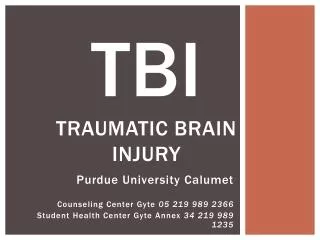 TBI Traumatic Brain Injury