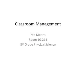 Classroom Management