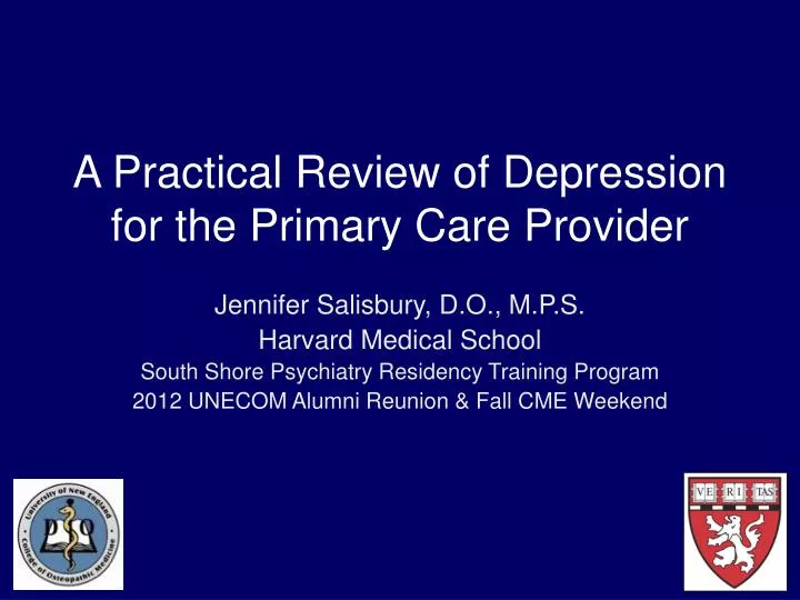 a practical review of depression for the primary care provider