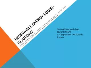 Renewable Energy Bodies in Jordan