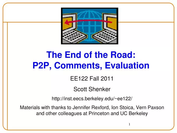 the end of the road p2p comments evaluation