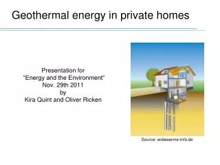 Geothermal energy in private homes