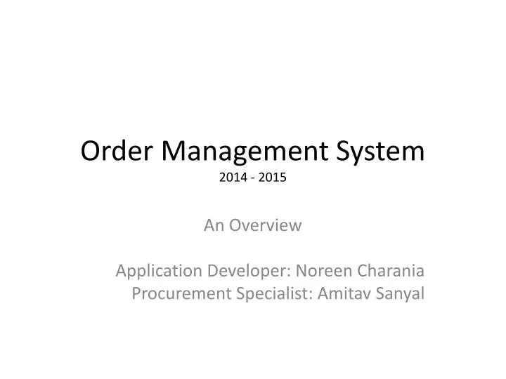 order management system 20 14 2015