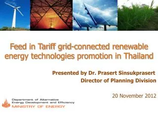 Feed in Tariff grid-connected renewable energy technologies promotion in Thailand
