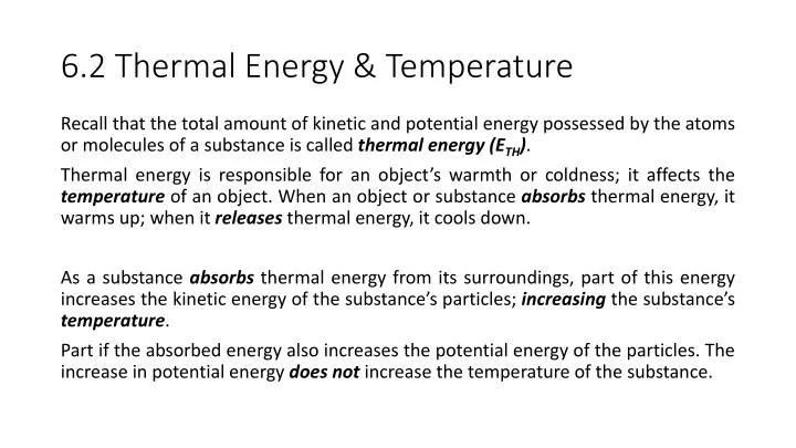 6 2 thermal energy temperature