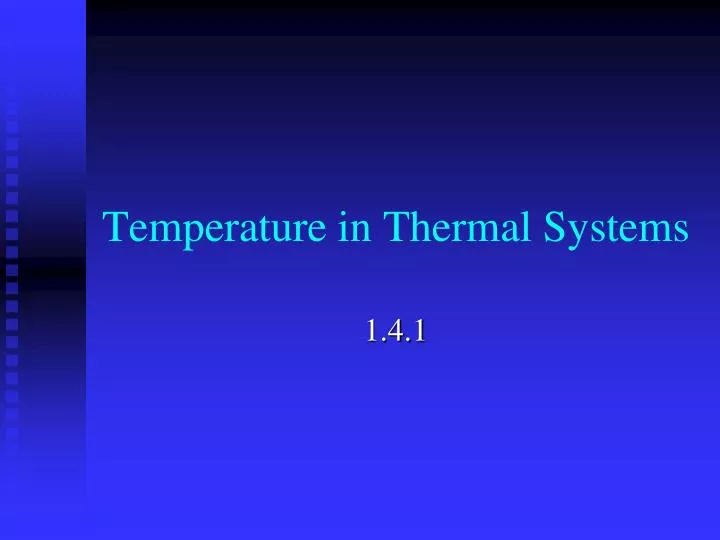 temperature in thermal systems