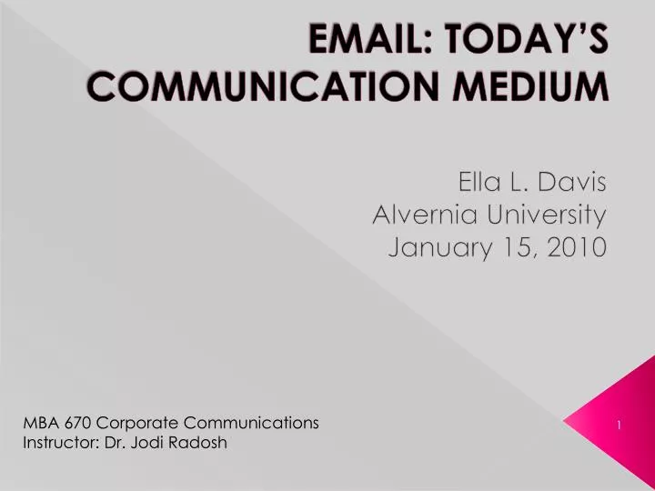 email today s communication medium