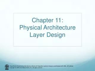 Chapter 11: Physical Architecture Layer Design