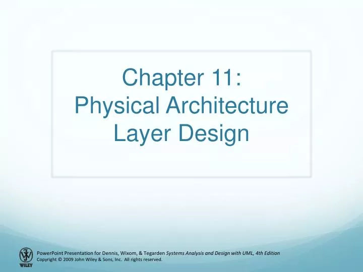 chapter 11 physical architecture layer design