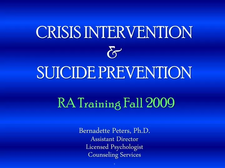 crisis intervention suicide prevention