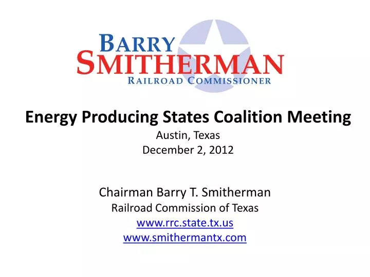 energy producing states coalition meeting austin texas december 2 2012
