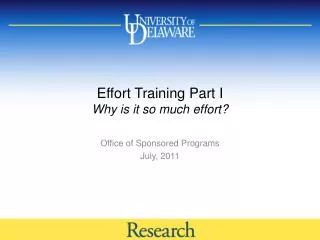 Effort Training Part I Why is it so much effort?