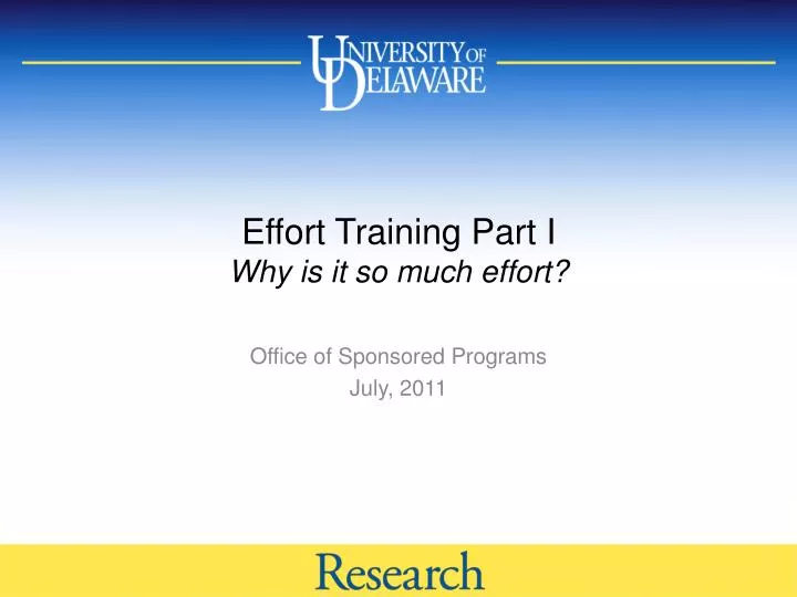 effort training part i why is it so much effort