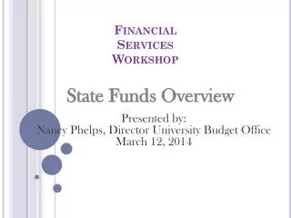 Financial Services Workshop