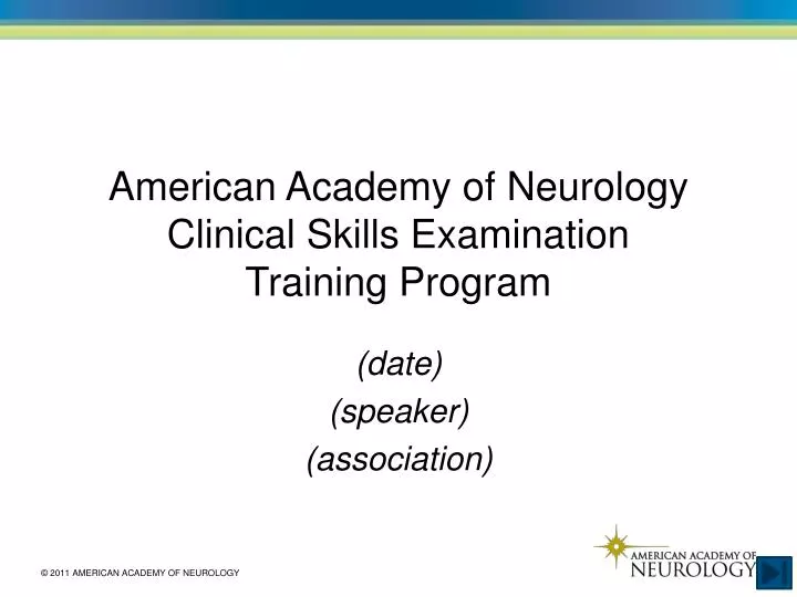 american academy of neurology clinical skills examination training program