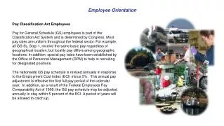 Pay Classification Act Employees