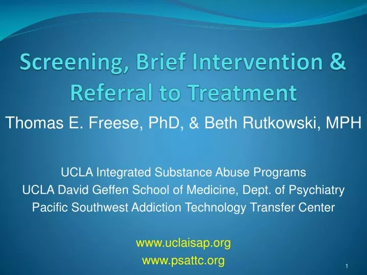 screening brief intervention referral to treatment