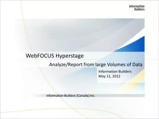 WebFOCUS Hyperstage