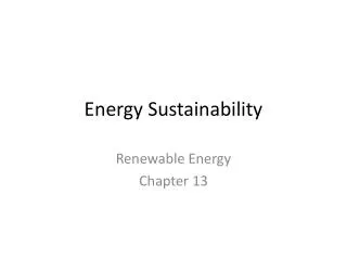 Energy Sustainability