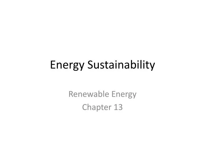 energy sustainability