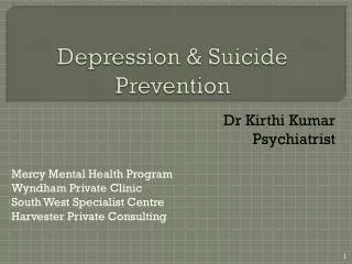 Depression &amp; Suicide Prevention