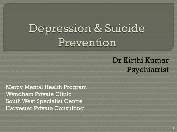 depression suicide prevention