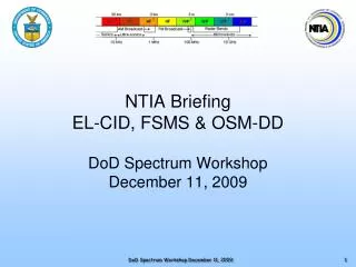NTIA Briefing EL-CID, FSMS &amp; OSM-DD