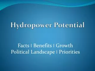 Hydropower Potential