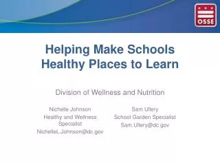 helping make schools healthy places to learn