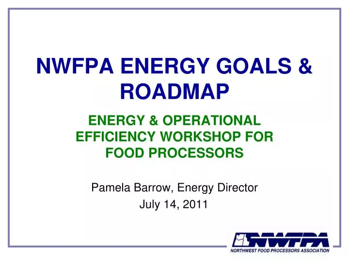 nwfpa energy goals roadmap