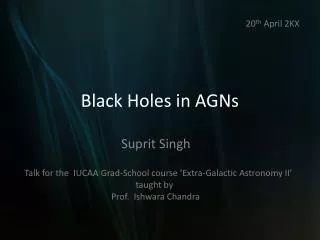 Black Holes in AGNs