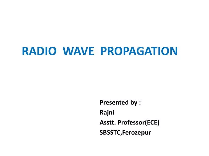 radio wave propagation